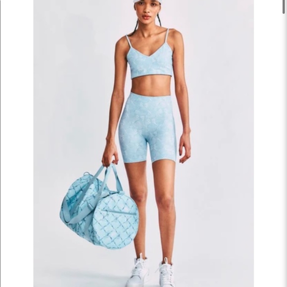 LoveShackFancy Pants - NWT $118 LOVESHACKFANCY X BEACH RIOT BIKE SHORT BEAUX BLUE TIE DYE